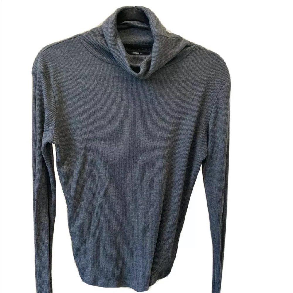 Grey turtle neck knit sweater